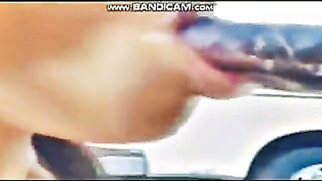 bbc, ebony, blowjob - this ebony babe gives a sloppy blowjob to her big dicked partner