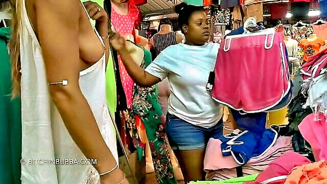 big tits, amateur, public - amateur girl shows off her big tits without a bra outdoors