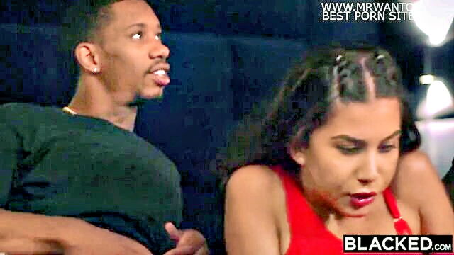 Anya Krey - anya a shy african american model encounters two well endowed black men who engage in double penetration and masturbation Blacked