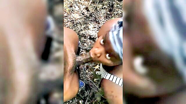 milf, blowjob, ebony - black beauty pleasures a white guy with her mouth and pussy