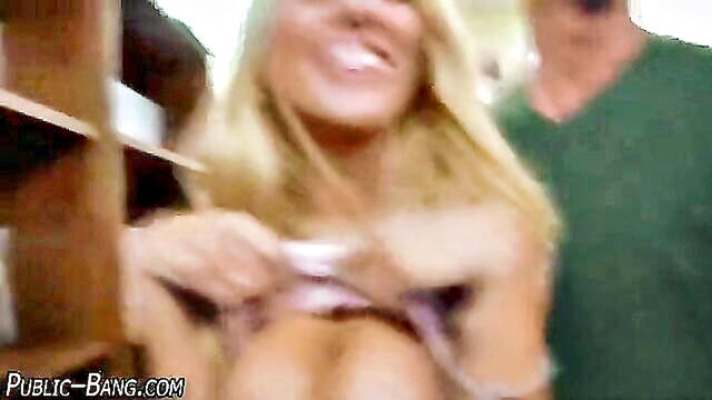 public, blonde, amateur - blonde woman indulges in public outdoor masturbation and fingering