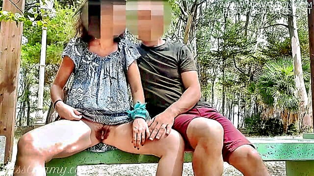 ass licking, masturbation, squirting - stranger assists in masturbation and satisfies with orgasm in the park