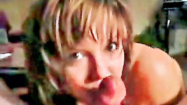 amateur, blowjob, cumshot - ptynyshka a non professional milf eagerly sucks and swallows while receiving a cumshot