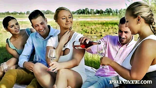 Alberto Blanco, Kira Queen, Krystal Swift - a rough outdoor picnic with a czech russian orgy