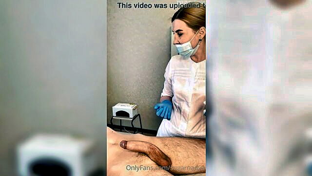 cum, cumshot, fetish - a patient experiences intense pleasure during a doctors examination