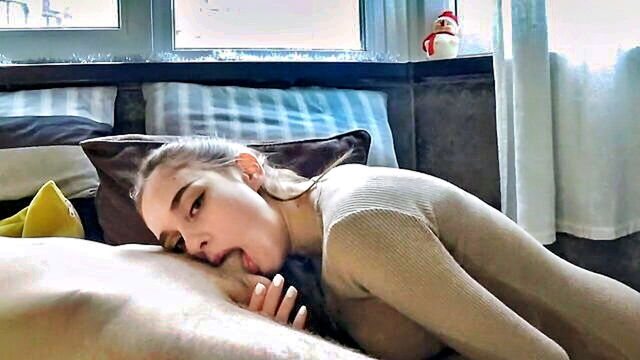 amateur, blowjob, babe - russian amateur wife gives a deep throat blowjob