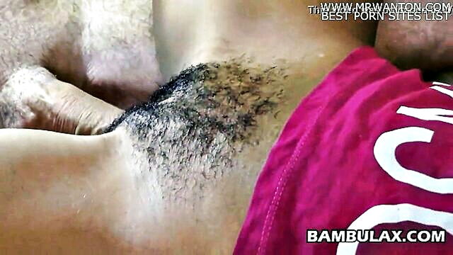 ass licking, ebony, hairy - african american amateur with unshaven genitalia receives internal ejaculation