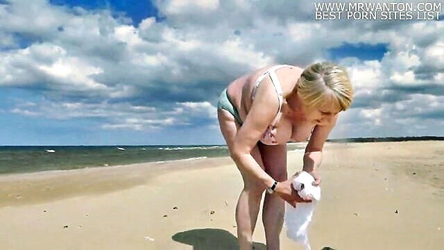amateur, beach, british - amateur wife exploring freedom in the nude on public beach