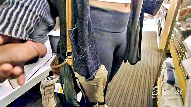 flashing, public, cum in mouth - blind date turns into steamy public encounter in shopping mall