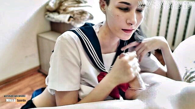 MikeGSparda - tall girl fondles and sucks a cock post school featuring a heavenly bj from an amateur talent