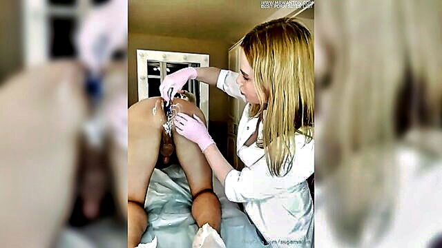 big dick, shaved, fetish - a pretty woman trims her large penis pelvic area and anus with an electric shaver while a man is in a doggy style position it is a fetish for shaved cock large penises analingus beautiful men real men hairy men and latex clad men
