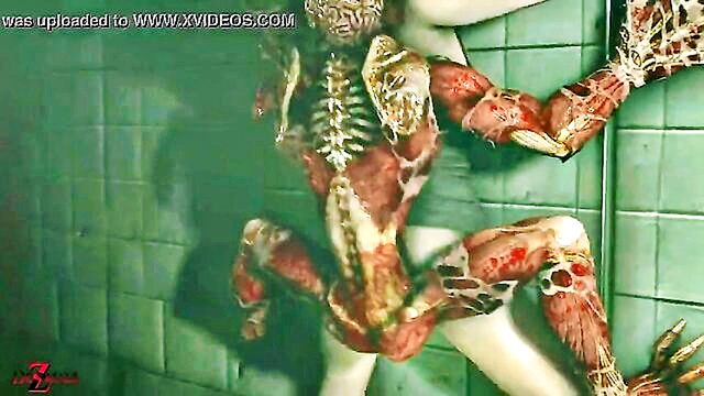 get ready for some intense hardcore action with licker and claire redfield in this 3d anime video : evil