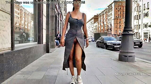 public, wife, upskirt - wife flaunts her pussy in public exposing herself and taking risks