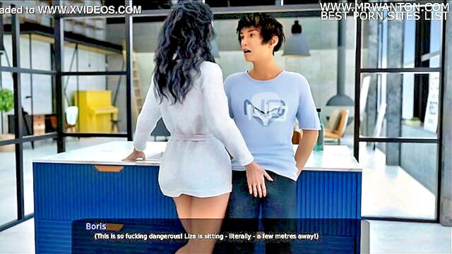 busty mom wants to seduce me in the kitchen animated : Boris And Zoya