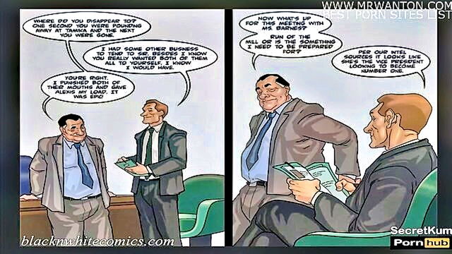 cartoon, big butt, big tits - a scene of blackmail and corruption involving an ebony lesbian in the webtoon series the mayor