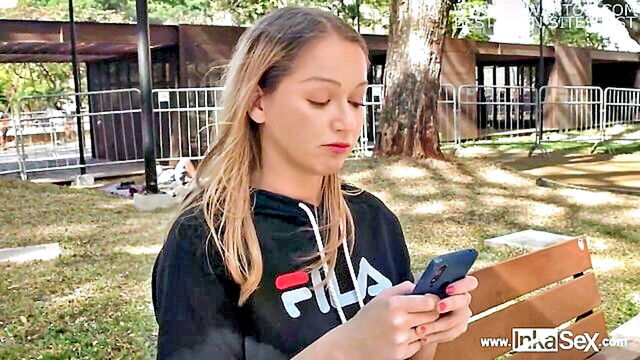 Larissa Leite - sexy blonde larissa leite gets caught in sao paulo and enjoys anal with follower Inkaporn