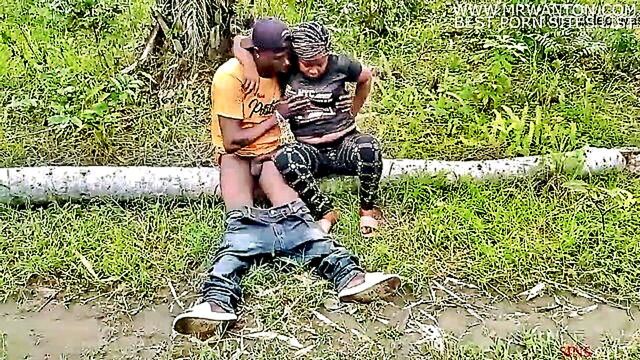 bbw, masturbation, outdoor - two college chaps venture into the wilderness for some outdoor escapades indulging in mutual self pleasure public sex and catering to a curvy ebony goddess with ample bosom
