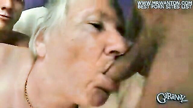big tits, brutal sex, cheating - elderly granny indulges in group sex and cheating
