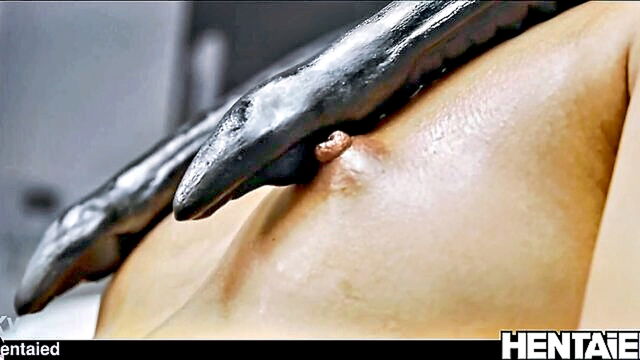 May Thai - cumshot galore asian teen meets huge black dildo in alien themed hentai video Hentaied