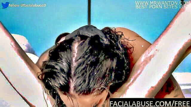 sensual brunette blowjob with gagging and deepthroat action : Abusing Her