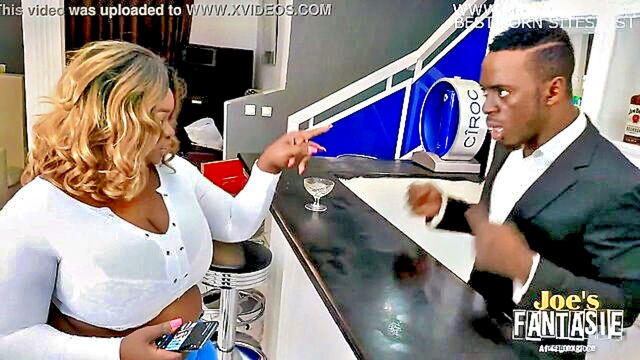 african american joe enjoys a steamy encounter with bar patron and bartender : Joe S Fantasies
