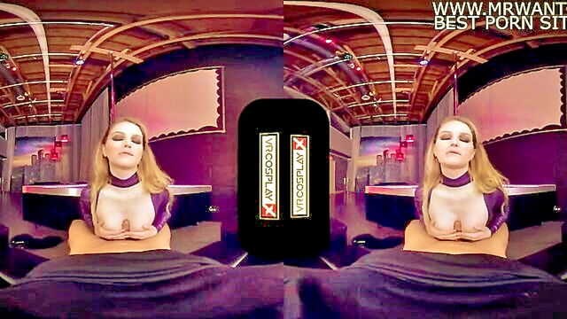 vr cosplayx presents busty superheroine stripperella in erotic 3d ride : Vrcosplayx