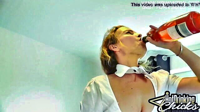a tantalizing preview featuring a maid indulging in pissing fetish and toy play outdoors with elements of intoxication and gagging : Ubi Hdc