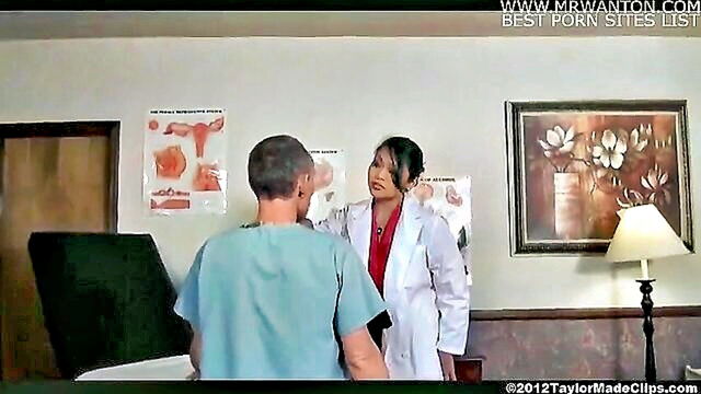Mika Tan - a doctors office transforms into a sadistic femdom dungeon with bdsm and strapon play