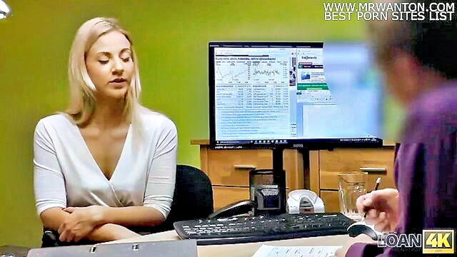 loan agent gets fucked by couple in office : Loan 4K