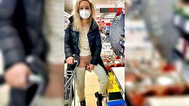 bisexual, german, amateur - sexy public mall encounter with a lustful milf and pantyhosed babe