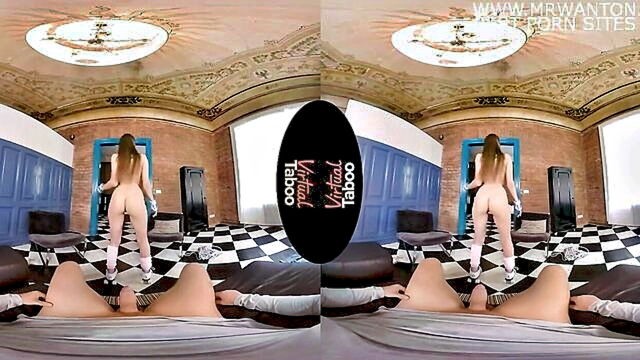 teen sister recives blowjob from her brother in virtual reality : Virtual Taboo
