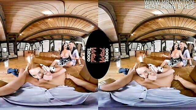 step fantasy comes true as brunette slutty stepmom gives ass to multiple partners : Virtual Taboo