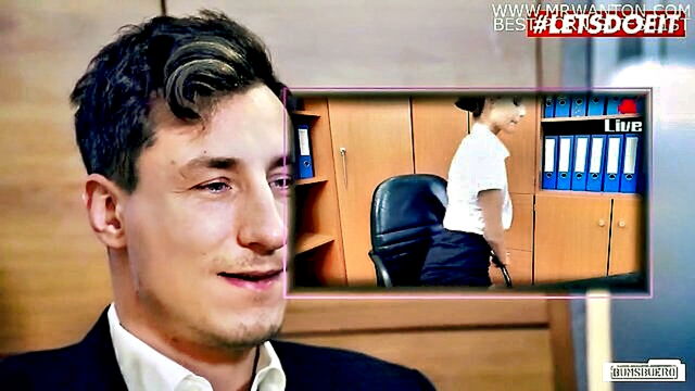 german secretary with a small bust size and big butt gets a blowjob and cumshot in an office setting : Bums Buero