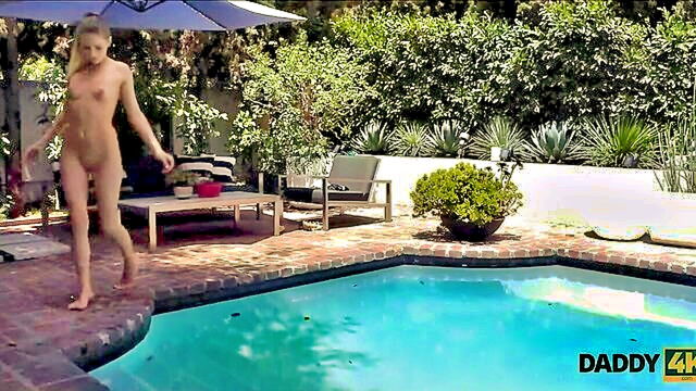 daddy4ks hot teen gets fucked by her bfs father in pool : Daddy 4K