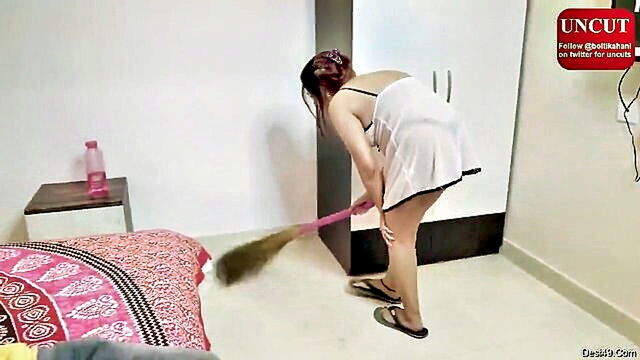 mature bbw gives a blowjob in a maids uniform : Bang