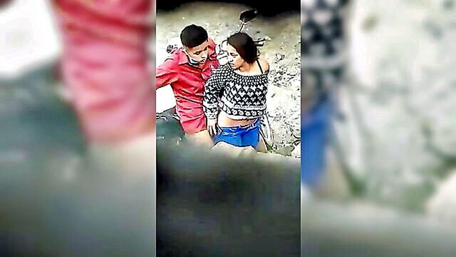 ballbusting, anal, indian - sexy indian babe goes top to bottom with her beau in public