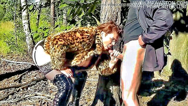 older dutch woman experiences oral pleasure with unknown man in woodland setting : Ultima