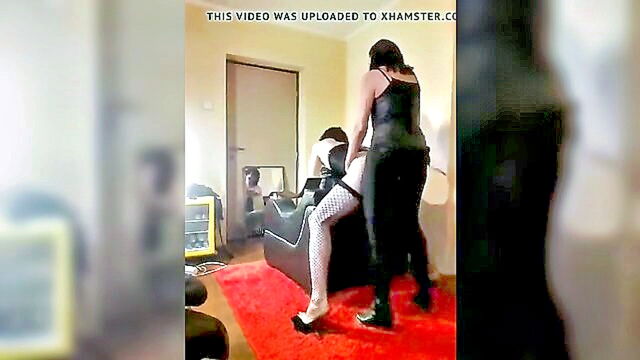amateur, anal, bdsm - amateur wife in stockings dominates and fucks her husband with strapon