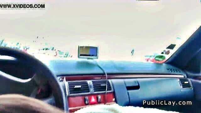 russian couple engages in hardcore car sex in public captured on pov camera : Mofos