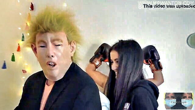 two actresses confront trump in female domination boxing match : Lau