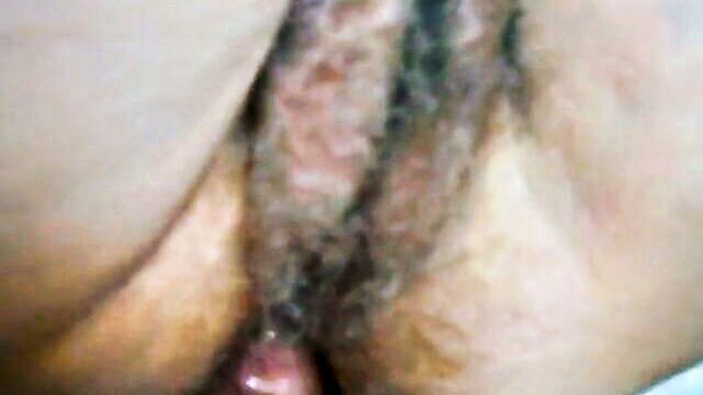 anal, cumshot, closeup - hairy and big ass wife gets fucked hard in stockings