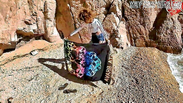 huge-dick, fat-cock, brunette - summer outdoor adventure leads to hidden beach blowjob surprise