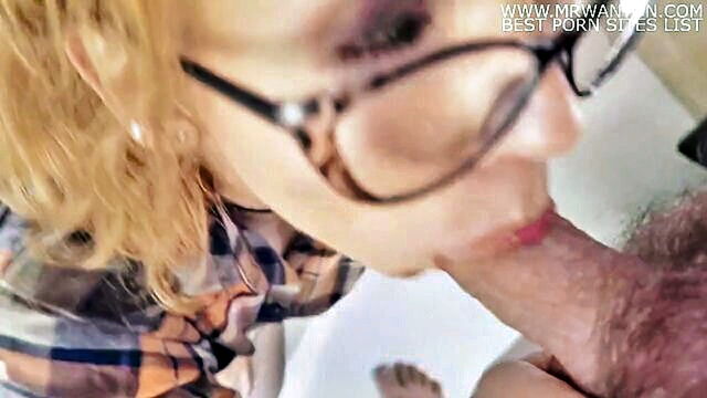 blowjob, amateur, exclusive - amateur girl with small boobs gives sloppy blowjob and deepthroats