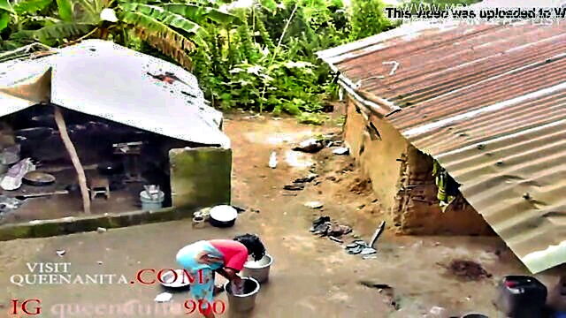 cum, black, cumshot - pov video of nigerian stud getting wet and chased with machete