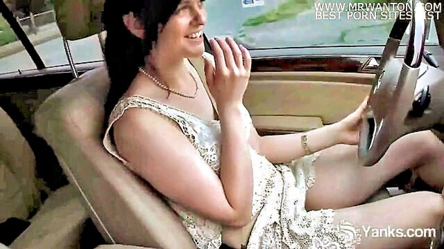 Savannah Sly - skinny blonde savannah sly pleasures herself in her car Yanks
