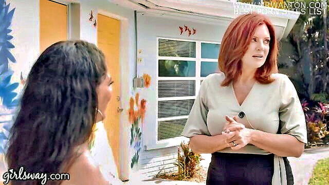 Andi James, Gabriela Lopez - redhead teen gabriela lopez aids her neighbor with a sensual tongue massage in this steamy video Girls Way
