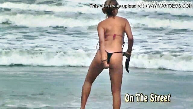 indulge in brazilian voyeurism in this public beach encounter featuring a latina pornstar and milf : Brazilian Voyeur