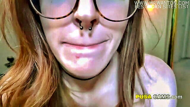 hot redhead talks dirty while pleasuring herself in hd : webcam