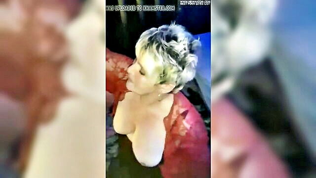 blowjob, amateur, french - older woman gives a great blowjob and receives a facial cumshot