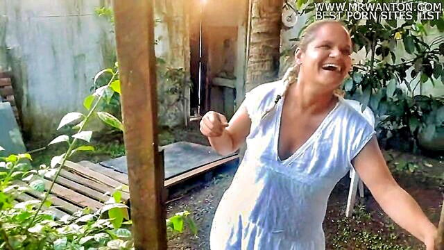 ass, latina, pornstar - amateur latina landscaper exposes herself to the boss while working without panties